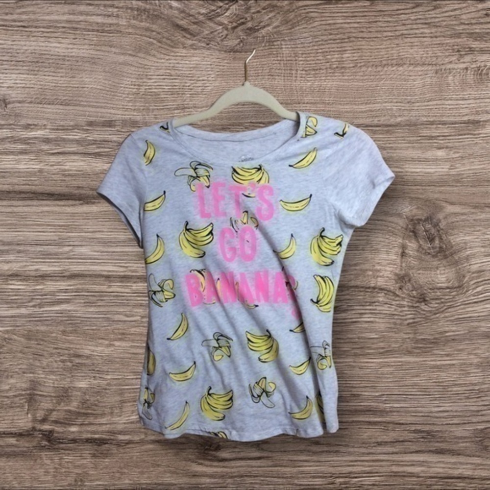 Justice gray let’s go bananas short sleeve T-shirt. 14/16 XL.